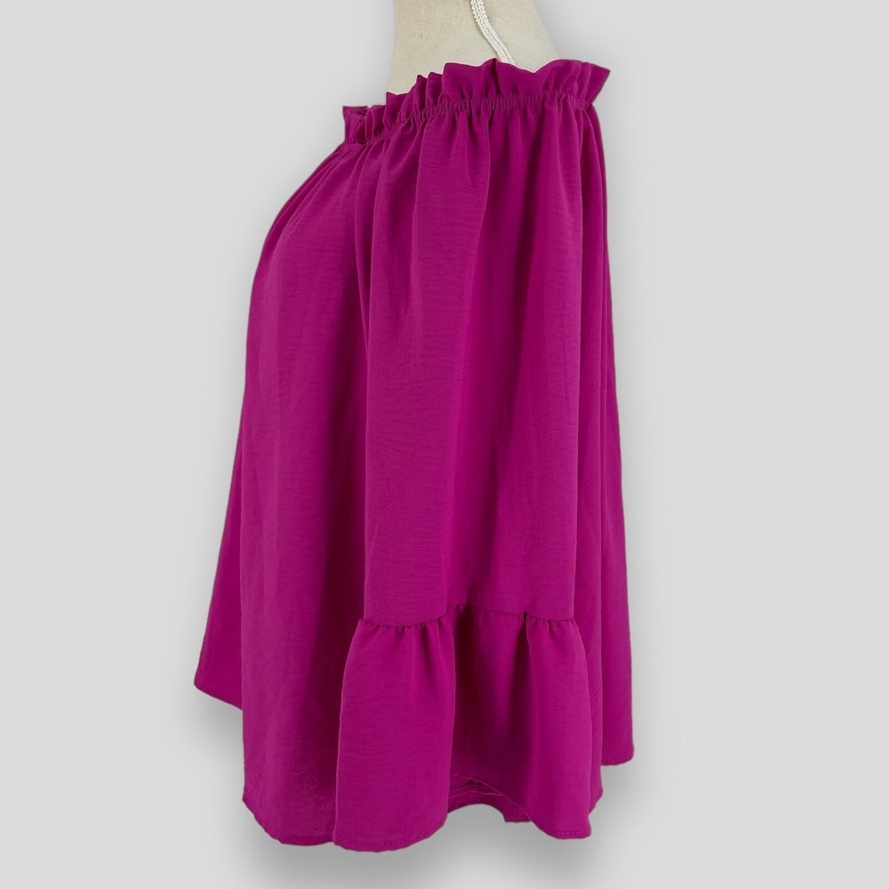 143 Story Line Up Blouse Womens Barbiecore Bell Sleeve Off Shoulder Top Pink M - Picture 6 of 8